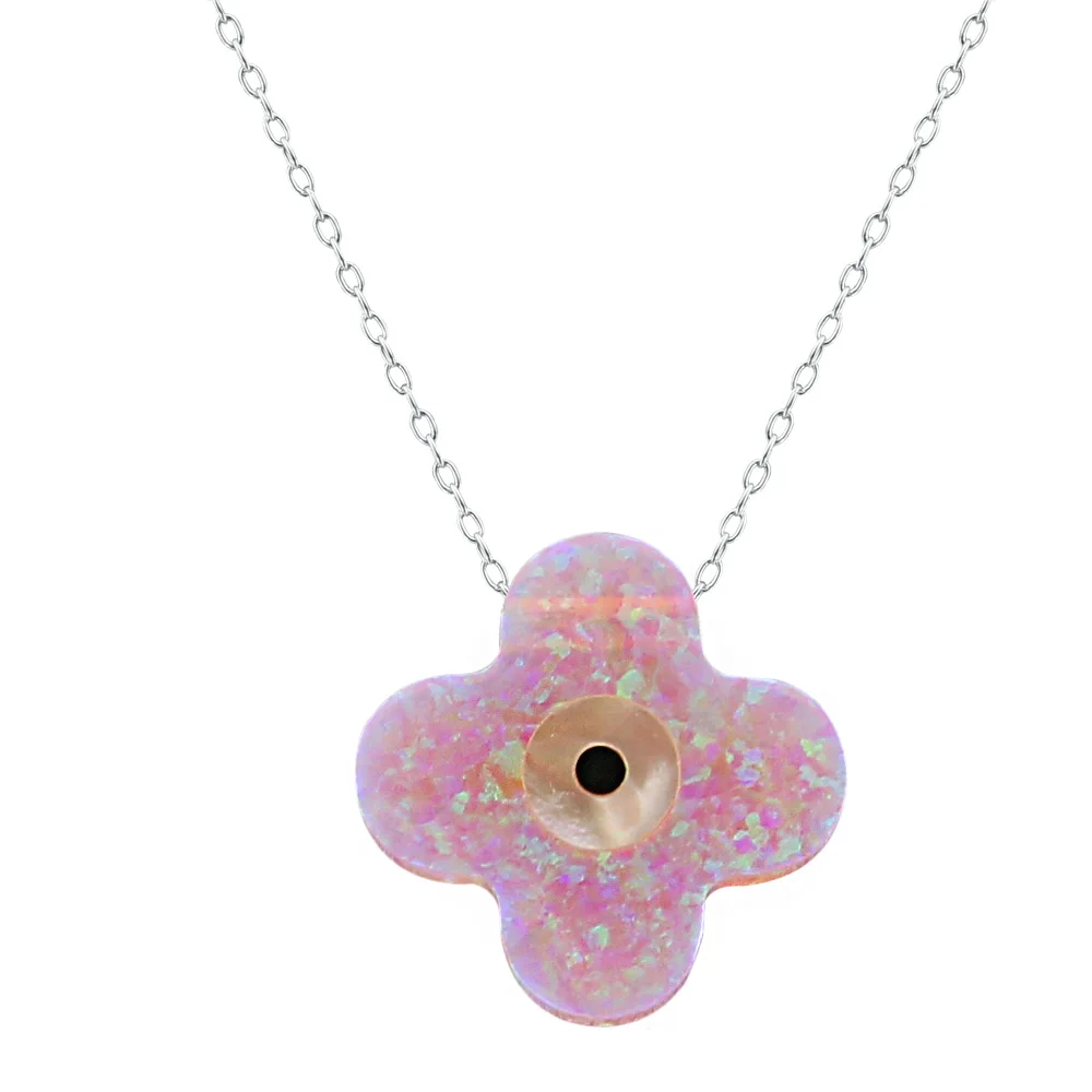 1 Pc 925 Sterling Silver Necklace Hot Summer Opal Stone Necklaces &amp Pendants Women Personal Collar Body Jewelry | Украшения и