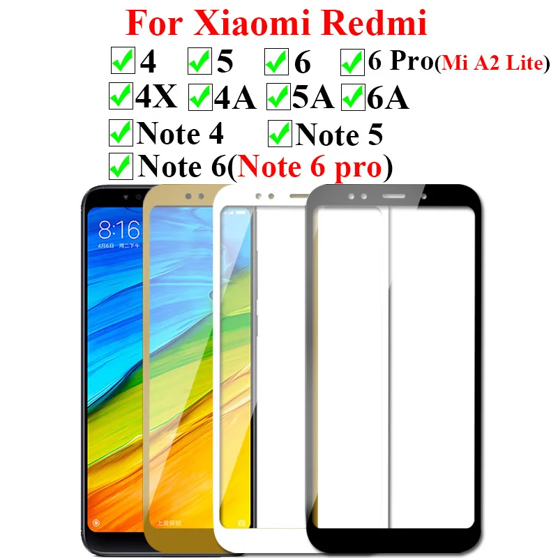 Закаленное стекло 9H для Xiaomi Pocophone F1 Mi 9 8 A2 A1 Lite Redmi Note 4 x 7 6 5 5plus Pro Защитная пленка