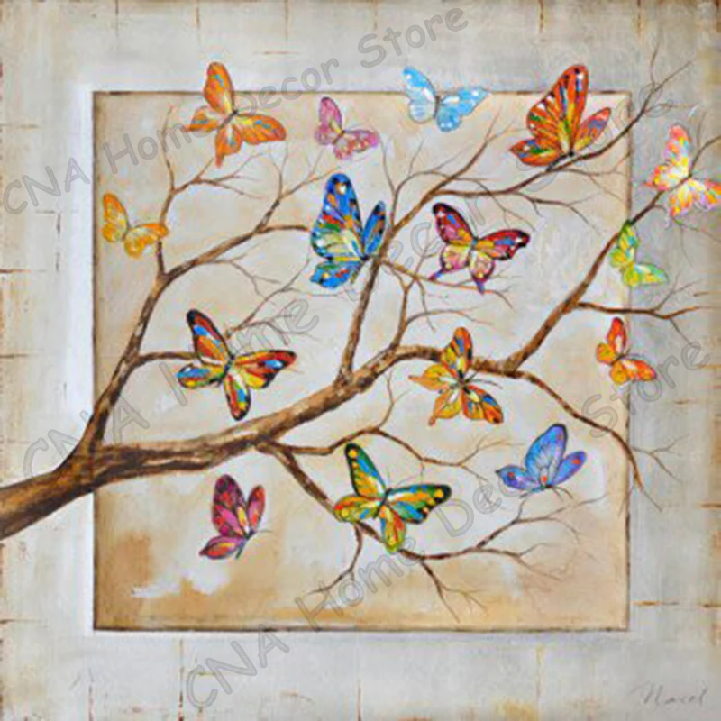 Алмазная мозаика с бабочками и деревьями картина 3D для вышивки крестиком