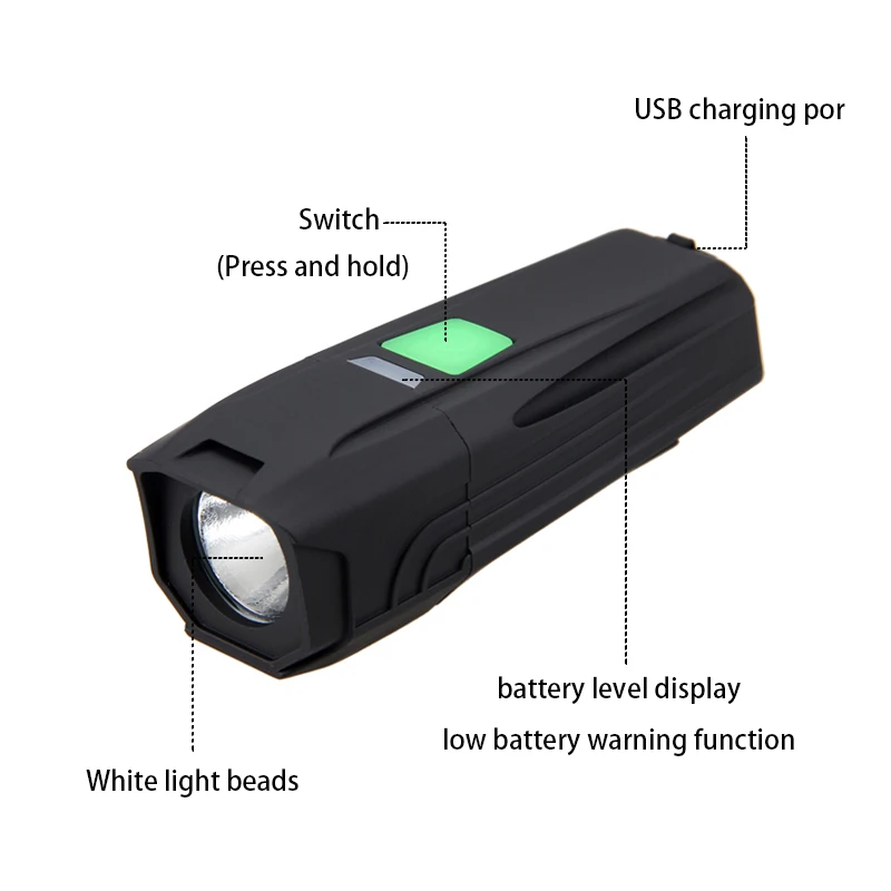 USB Перезаряжаемый руль передняя фара для велосипеда светодиодная лампа