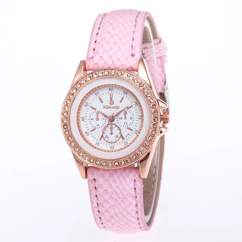 Новые модные женские часы кожаные кварцевые наручные со стразами Reloj Mujer Montre Femme