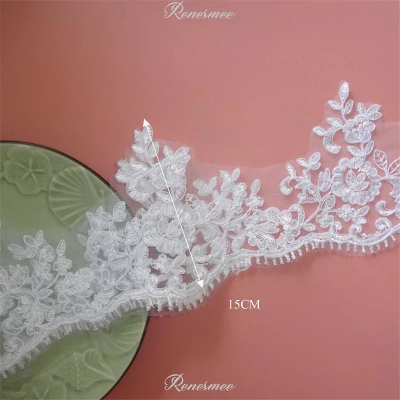 Нежный 1 метр цвета слоновой кости/белый Корд ткань Вениз Венеция сетка