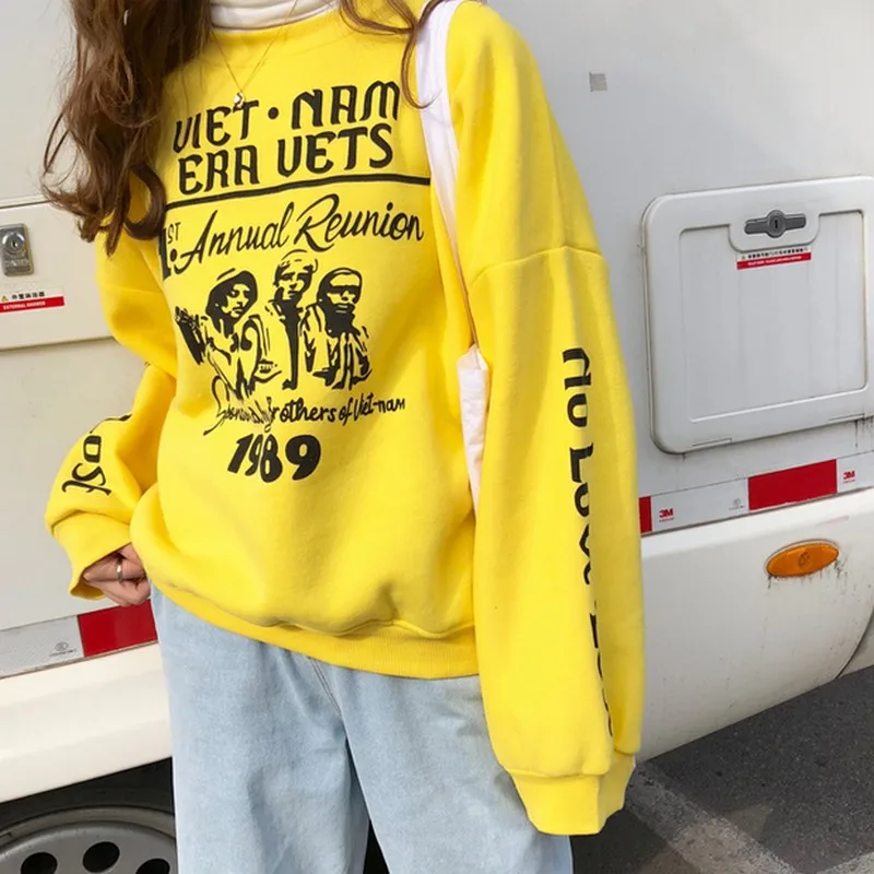 2018 Новый AutumnWinter Harajuku печати плюс толстый бархат толстовка для Для женщин шею