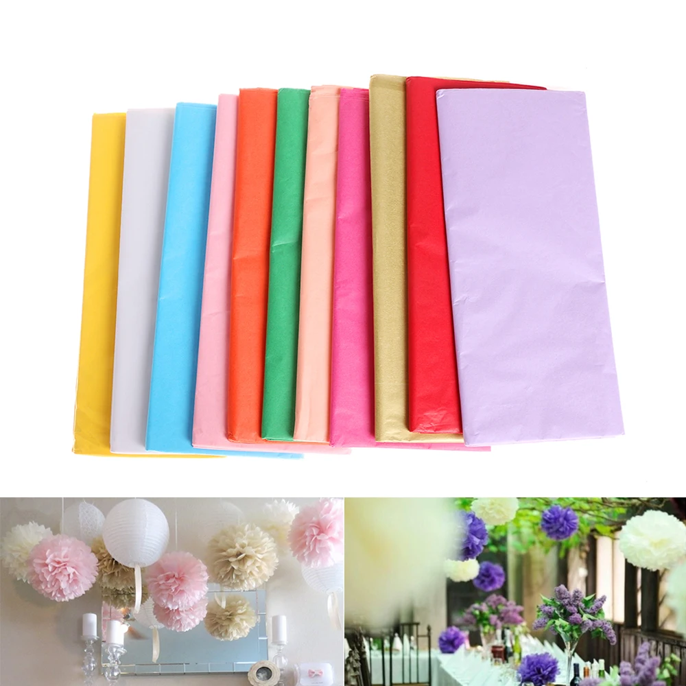 10pcs/bag 50x66cm Gift Packaging Craft Tissue Paper Flower Wrapping Roll Wine Shirt Shoes Clothing Packing | Дом и сад