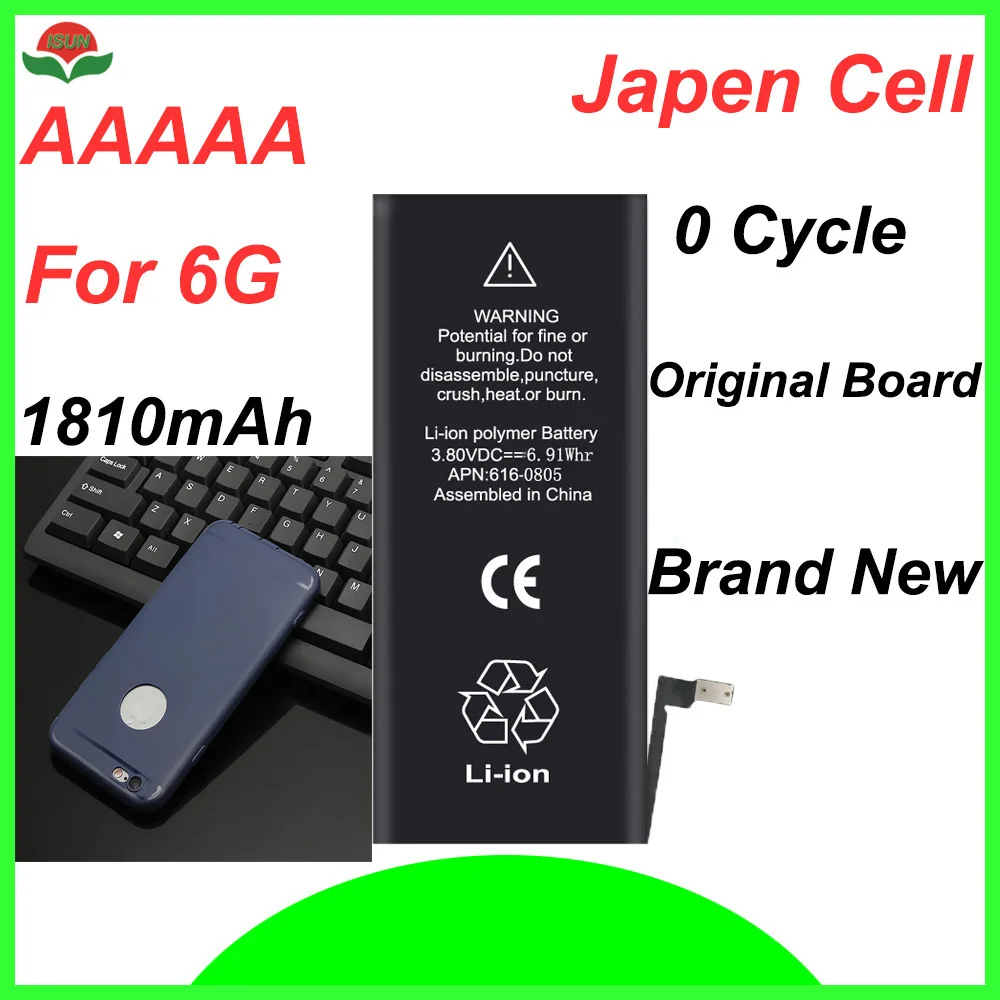 ISUN оригинальное качество 0 цикл мобильный аккумулятор для батареи iPhone 6 г 4 7 1810 мАч