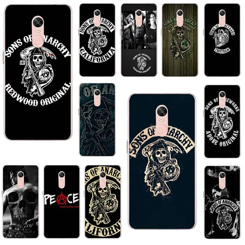 Soft TPU Cell Phone Cases for Xiaomi Mi Redmi Note 2 3 3S 4 4X 4A 5 5S 6 8 A1 Pro Plus Coque Shell Bags Fashion Sons of Anarchy |