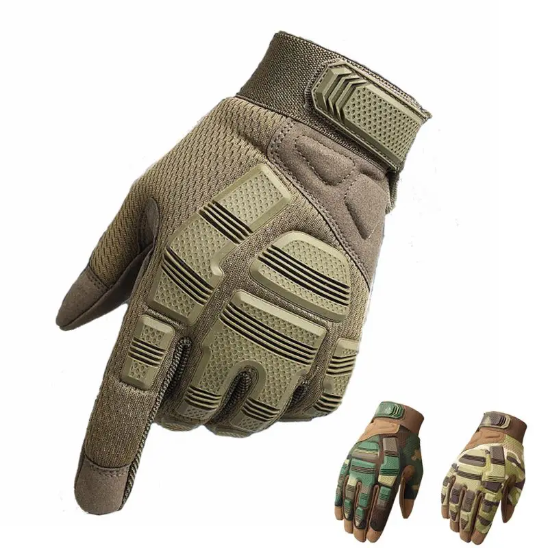 

2019 Hot Tactical Gloves Full Fingers Mittens Anti-slip Camo Sport Rubber Knuckle Men Gloves Military Army Armor Gloves M-XL