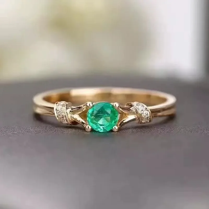 Женское кольцо из серебра 925 пробы с натуральным изумрудом 4 х4 мм|fine jewelry|gemstone