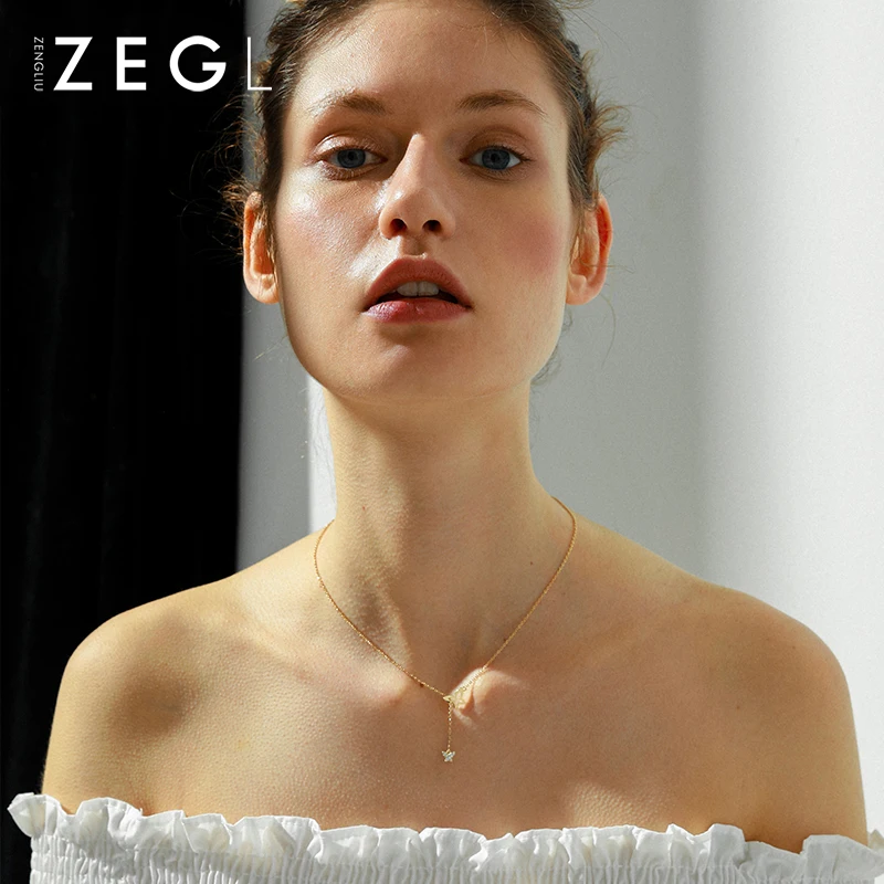 ZEGL small fresh butterfly necklace female clavicle chain simple student Sen Department girlfriends net red | Украшения и
