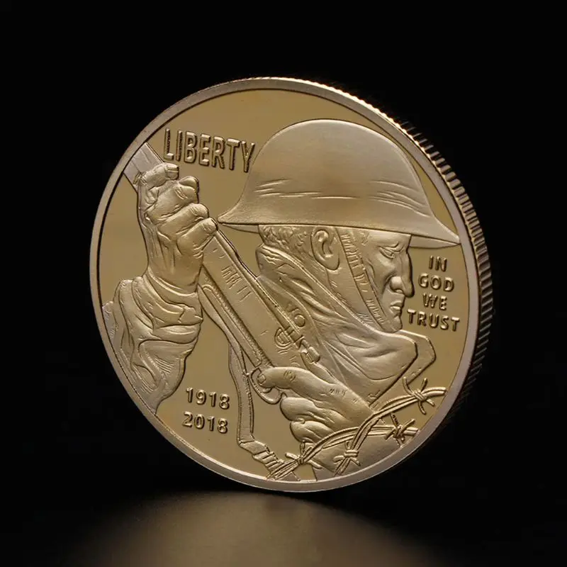 Памятная монета армии США Liberty 1918- 100 годовщина Коллекция Художественный Сувенир Коллекционные монеты