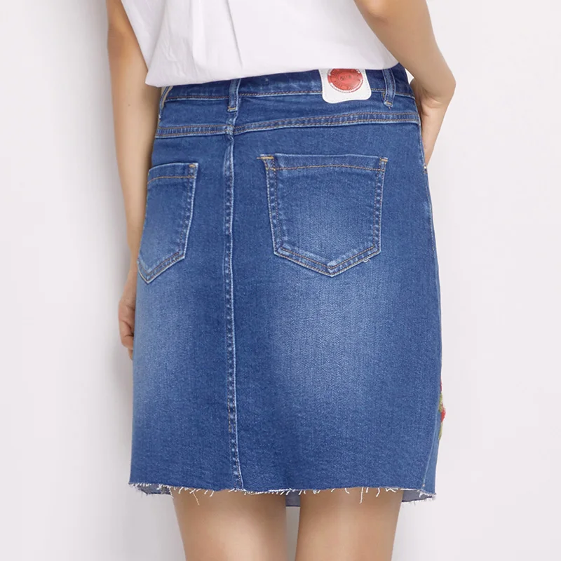 Женская джинсовая юбка LEIJIJEANS повседневная трапециевидная со средней талией и