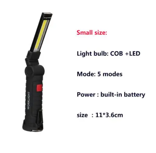 small size Светодиодный фонарик 2000LM Q5 светодиодный фонарь COB фонарь AA/14500 Регулируемый зум-фокус фонарь USB T6 фонарик 18650 фонарик - Испускаемый цвет: small size