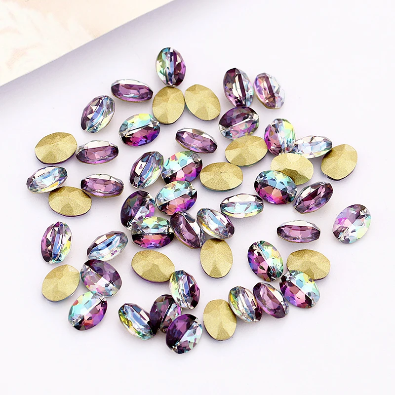 Nail Art Rhinestones Stones Jewelry Decoration sticke Tanzanite Laser Rhinestone Strass Glass rhinestones for clothing | Дом и сад