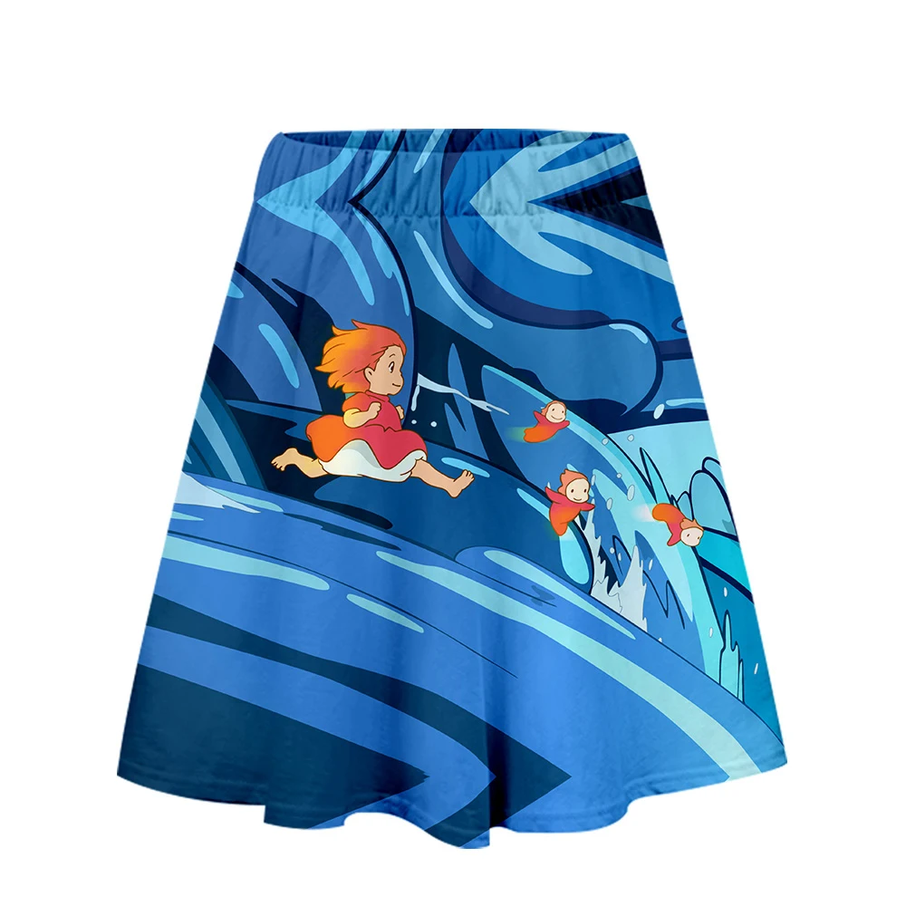 3D Ponyo на скале Для женщин юбка Кей-поп Харадзюку 2019 летние юбки женские дышащие