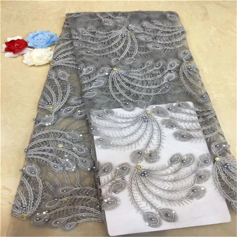 2019 белые высококачественные африканские кружевные тканевые бусины камни