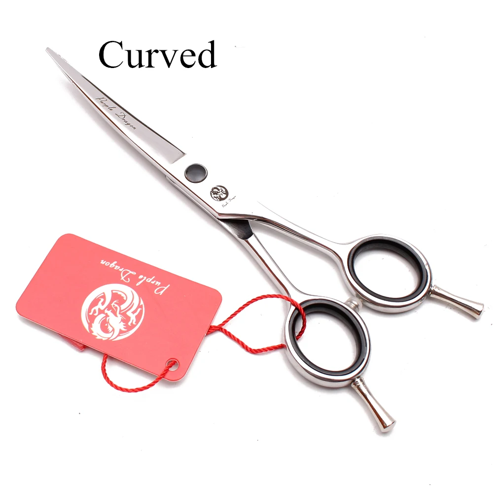 

5.5" 6" 7" 8" 440C Z1028 Purple Dragon Barber Scissors Bend Up Shears Up Curved Scissors Professional Hair Scissors Dropshipping