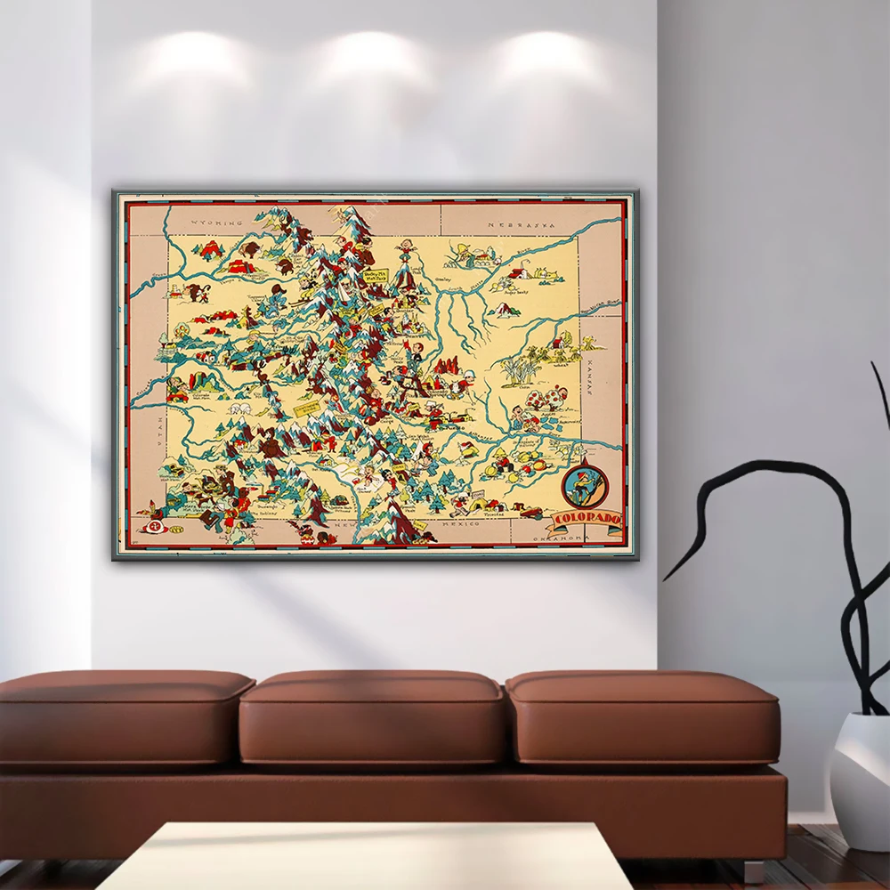 1935 американская карта штата Луизиана штат Кентукки винтажные Ретро картины из