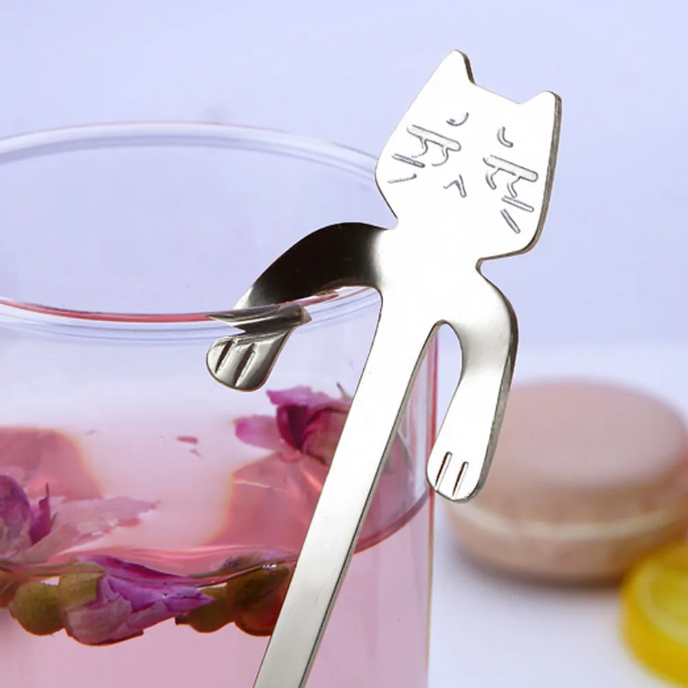 Кофейная ложка с длинной ручкой для кошек столовые приборы кухонные