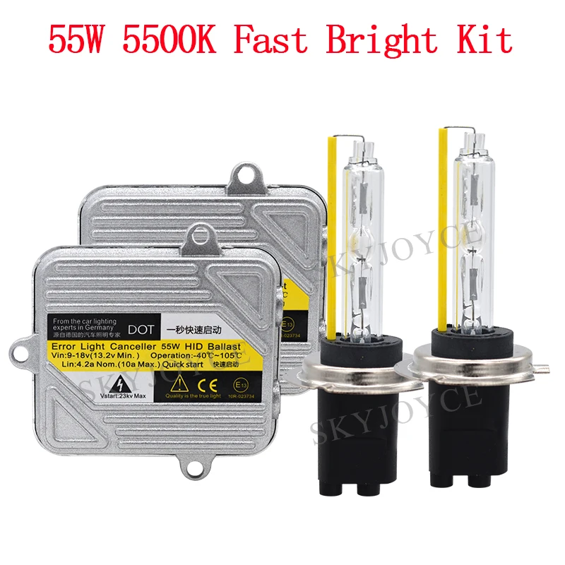 DC 12V 55W быстрая яркая Автомобильная фара HID балласт комплект 5500K ксеноновая лампа H1