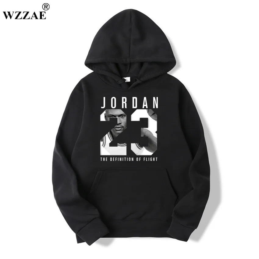 WZZAE брендовая Новая мода JORDA 23 Мужская спортивная одежда с принтом Мужские толстовки пуловер хип-хоп мужской спортивный костюм толстовки Одежда - Цвет: Black