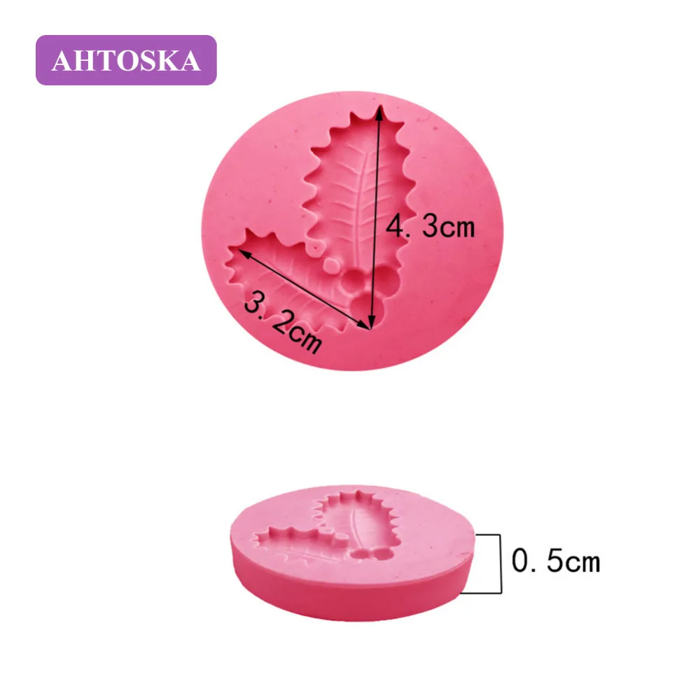 AHTOSKA 5 Шшт./компл. Рождество Торт Плесень Помадка Желе Листья Снежинка