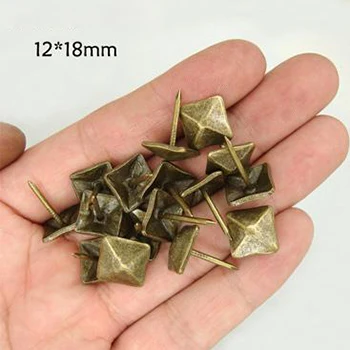 12X18mm 10 шт./лот, антикварная бронзовая обивка для ногтей, квадратная Шпилька, фурнитура для дверных ногтей, коробка для украшений, диванная декоративная шпилька - Цвет: 12X18mm