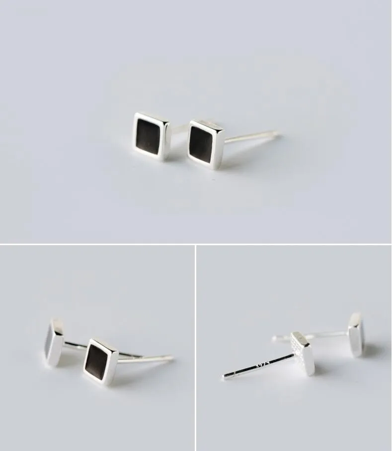 Женские Геометрические серьги SMJEL черные и синие серьги-гвоздики с милым