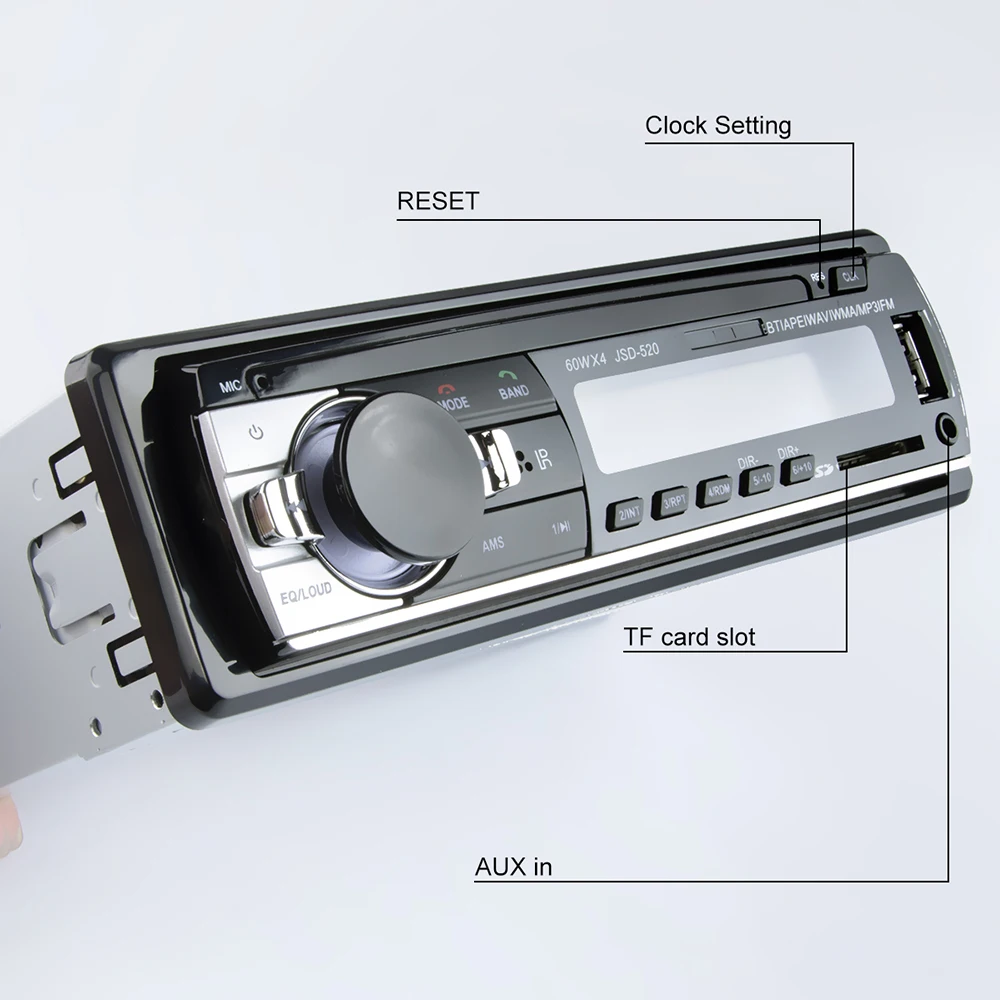 Viecar Автомагнитола 1 Din MP3 плеер FM аудио музыка USB SD цифровой Bluetooth с в тире слот AUX вход