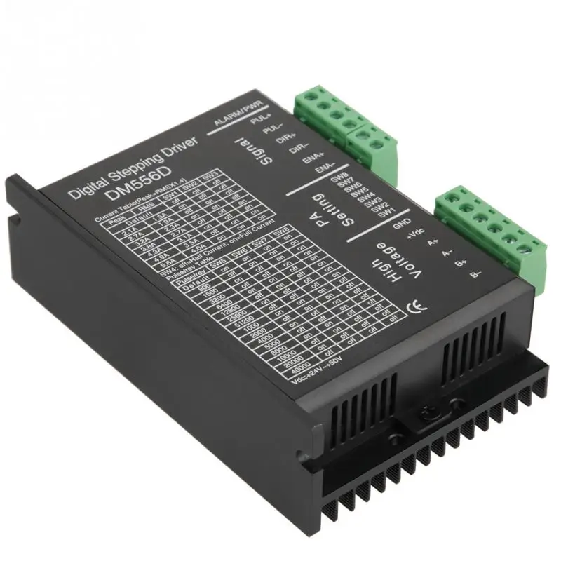 Горячая DM556D 48 V DC 1KW 20 KHz двухфазный высокомощный Драйвер шагового двигателя для фрезерного станка с ЧПУ
