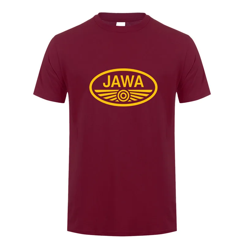 Maroon Футболка Jawa, топы, новая летняя мода, короткий рукав, хлопок, JAWA, мотоцикл, футболка, DS-067 - Цвет: Maroon