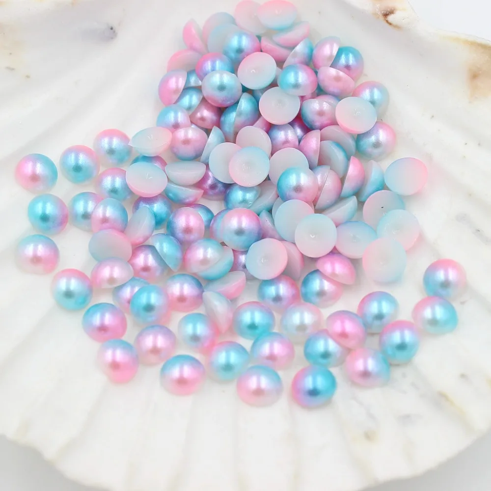 Pick 3 4 5 6 8 10 12mm Multi 22 Colors Resin ABS Round Flatback Imitation Pearls Beads Crafts For Diy Nail Art Phone Decoration | Украшения