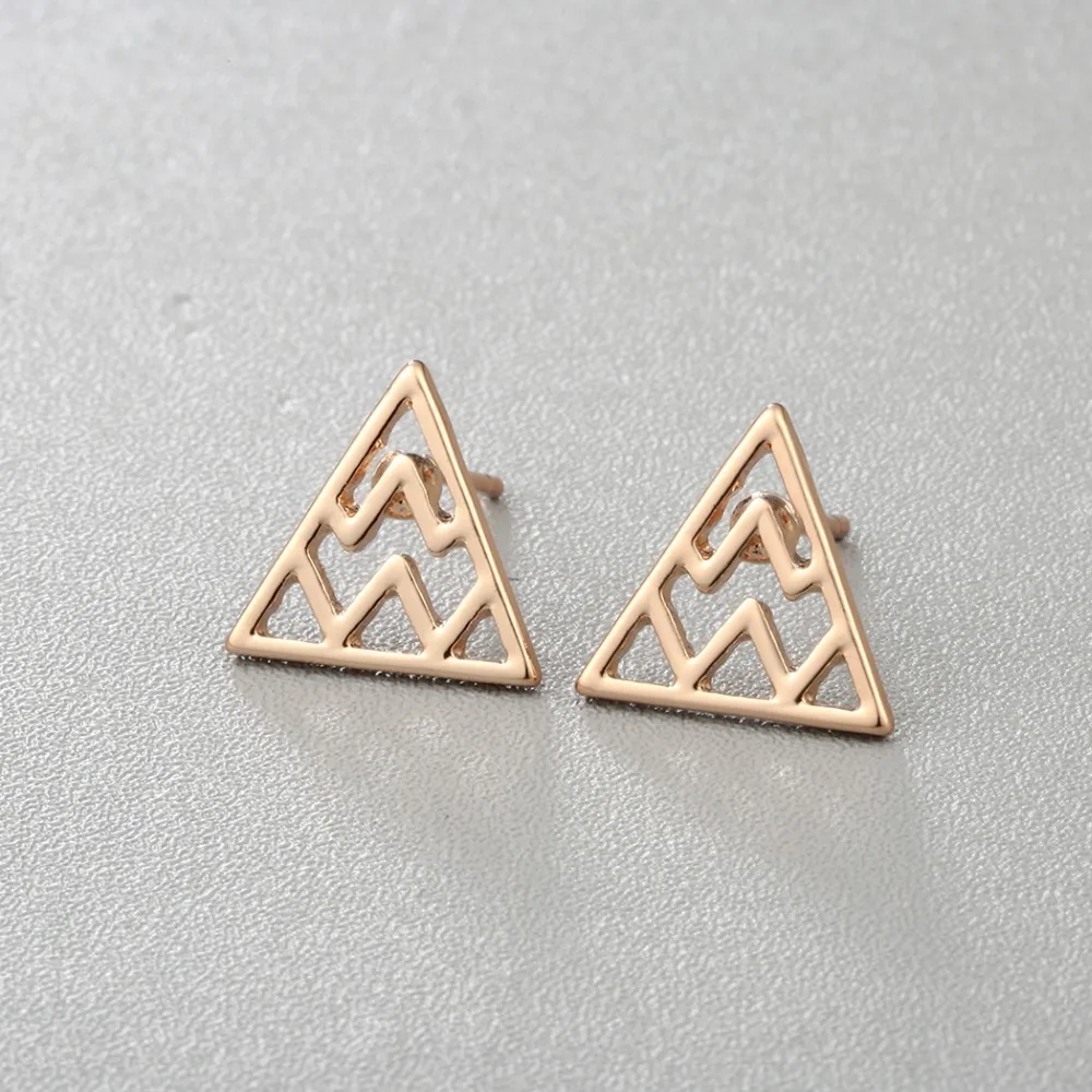 Chereda Alloy Classic Triangle Geometric Stud Earrings Fashion Women Men Jewelry Silver Gold Color Earring Fine Small Girl Ears | Украшения