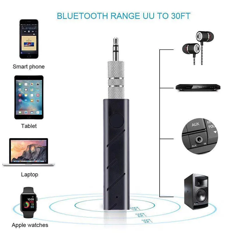 CALETOP Bluetooth приемник 3 5 мм разъем AUX аудио Handsfree Caliing беспроводной адаптер с