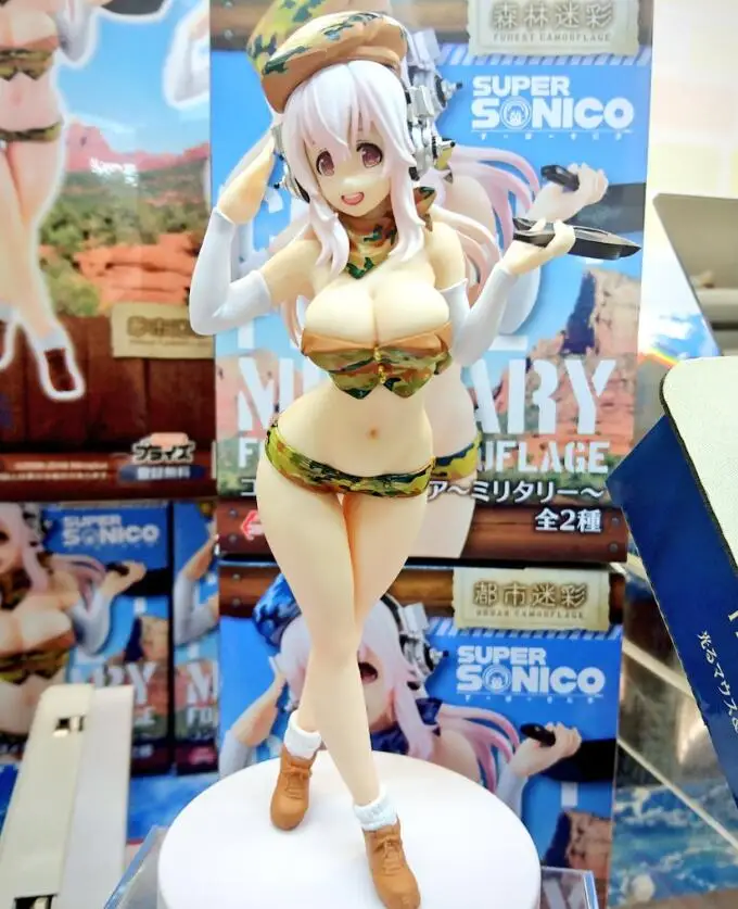 Японская оригинальная аниме-фигурка super sonico mini militery форма ver Коллекционная модель