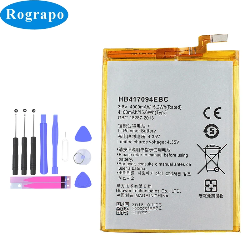 Оригинальный аккумулятор 4000 мАч HB417094EBC для Huawei Ascend Mate 7 Mate7 MT7 TL00 TL10 UL00 CL00 батареи