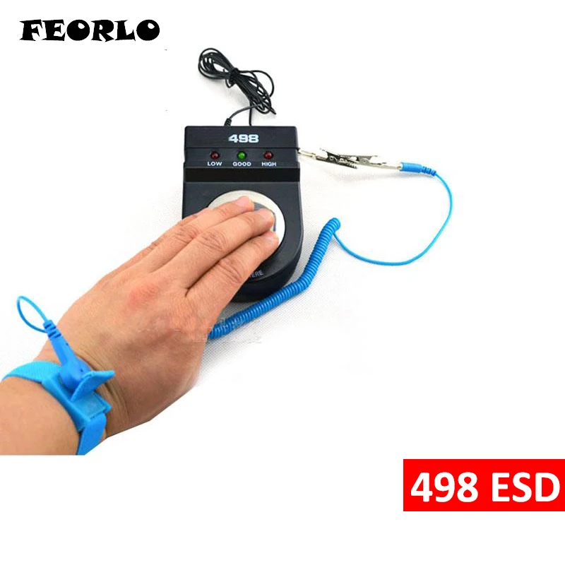Feorlo высокое качество 498 ESD анти-статические Анти-статический ремешок монитор измерения Антистатический браслет тестер
