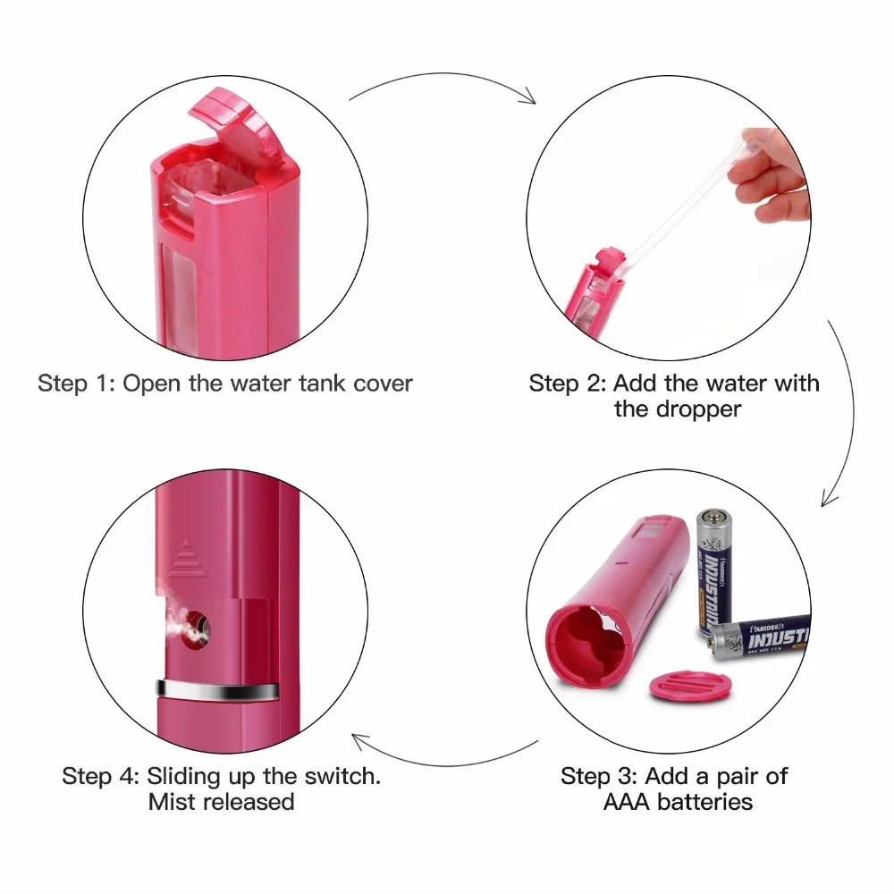 KINGDOM CARES Lipstick Style Facial Humidifier Moisturizing Mist Sprayer Anti-dryness Skin Tightening Cool Mini KD-123 |