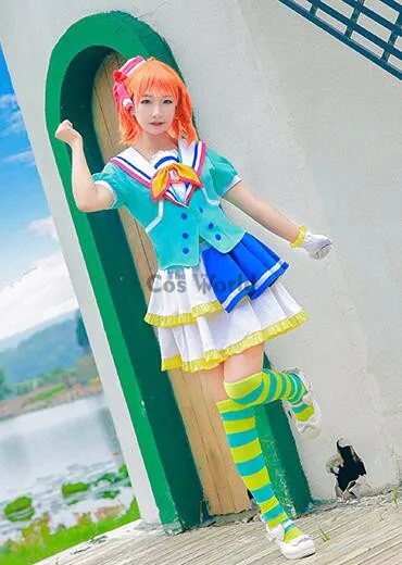 Милый! Солнечный свет! Aqours прыжки Сердце Takami Chika Костюм Форма моряка платье наряд
