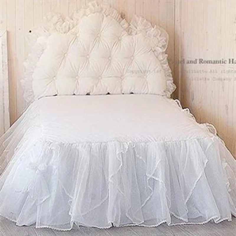Бесплатная доставка белый корейский кружева с поверхности кровати роскошный