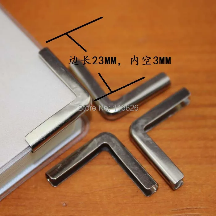

L shape silver color book corner metal protector simple design 2.3cm 50pcs