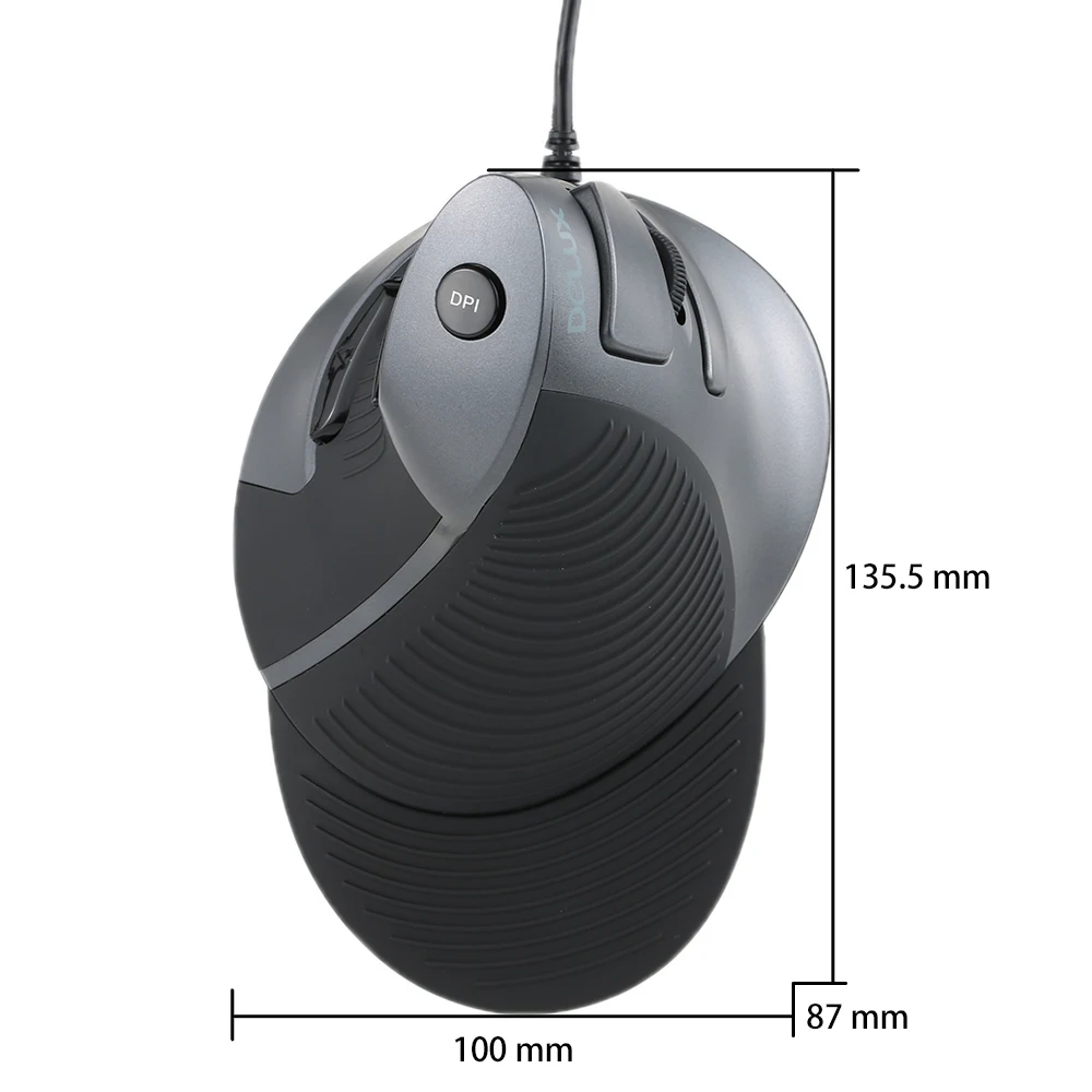 Мышь Delux Вертикальная оптическая Проводная со съемными кнопками 1600 DPI|usb wired