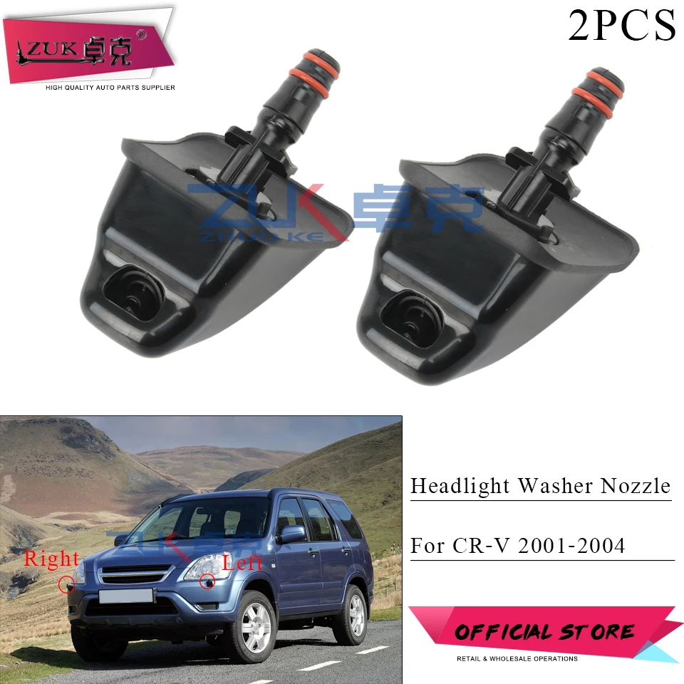 ZUK 2 шт Левая справа головной свет Омыватель фар Форсунка для Honda CR-V 2001 2002 2003 2004 OEM: 76885-SCA-S01 76880-SCA-S01