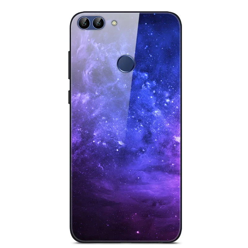 Для huawei P Smart чехол PSmart чехол из закаленного стекла для телефона черный чехол-бампер для huawei P Smart FIG-LX1 FIG-LX3 5,65" - Цвет: 38