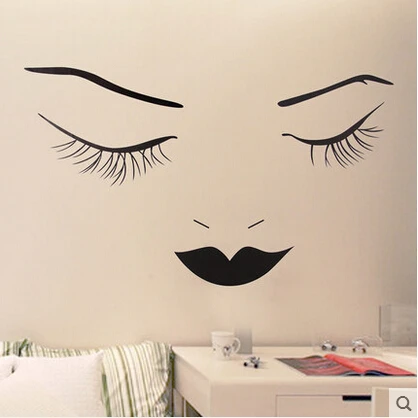 Девочка черно-белые настенные наклейки с карикатурами, творческое оформление для гостиной спальни.