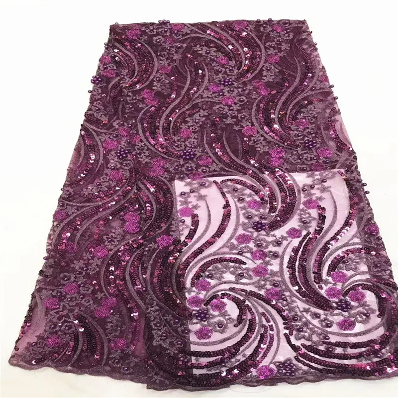 Hot Selling African Lace Fabric High Quality 2019 French Beads For Nigerian Wedding Dress With Sequins CDA194-3 | Дом и сад