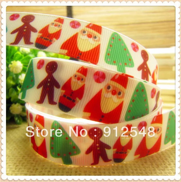 

free shipping 7/8'' (22mm) Christmas Series Printed grosgrain ribbon,Clothing accessories,Bow Material,Gift Wrapping,92618