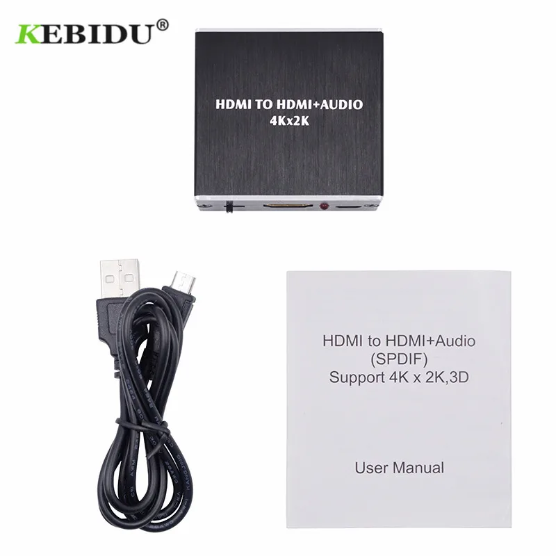 Kebidu аудио экстрактор оптический TOSLINK Spdif + 3 5 мм стерео конвертер HDMI совместимый