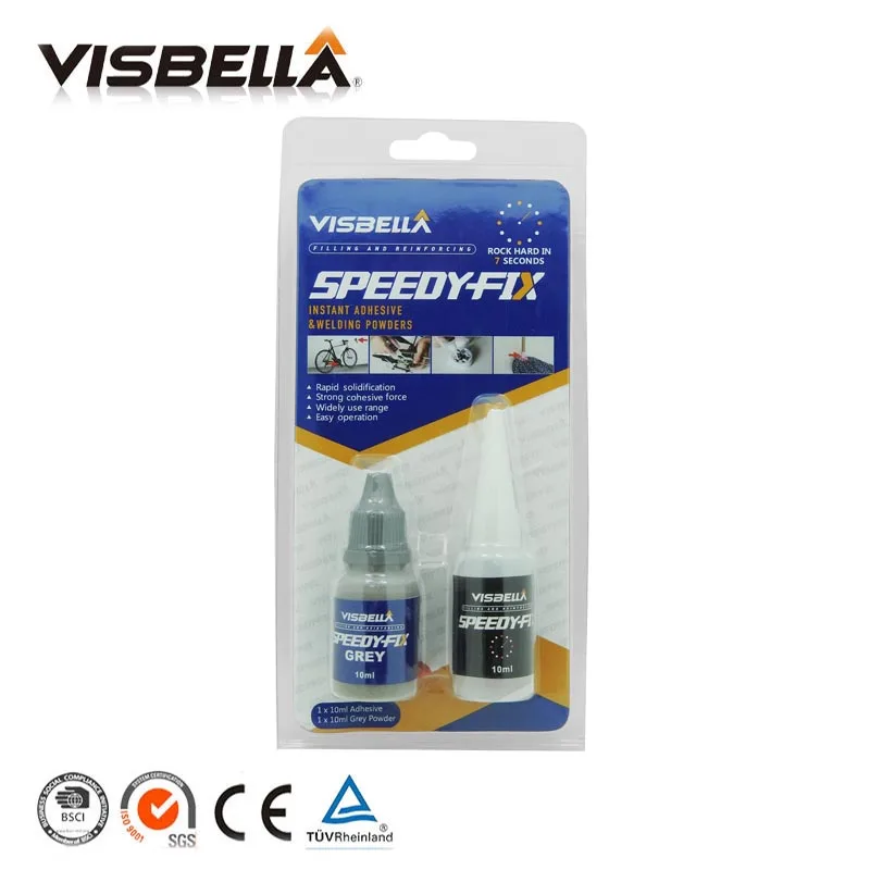 grey VISBELLA 7 секунд Speedy Fix наборы ручных инструментов Клей для металла стали пластика дерева резины керамического ремонта инструмент быстрого склеивания клей - Цвет: grey