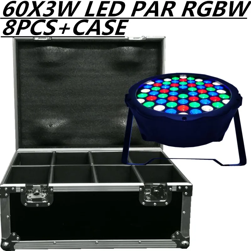 8 шт./60X3 Вт LED Par свет + кейс для полетов прожектор RGB DMX512 управление диско мыть DJ