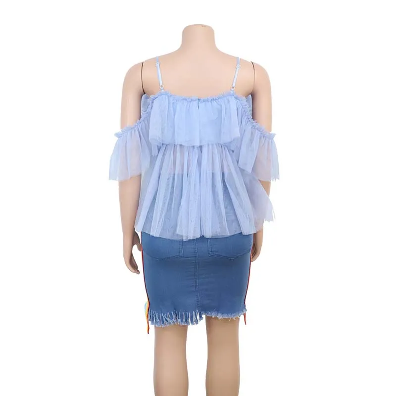 

African Clothes Sexy Mesh Top Women 2019 Summer Hot Sales Solid Deep V-Neck Backless Shirt Holiday Partyclub